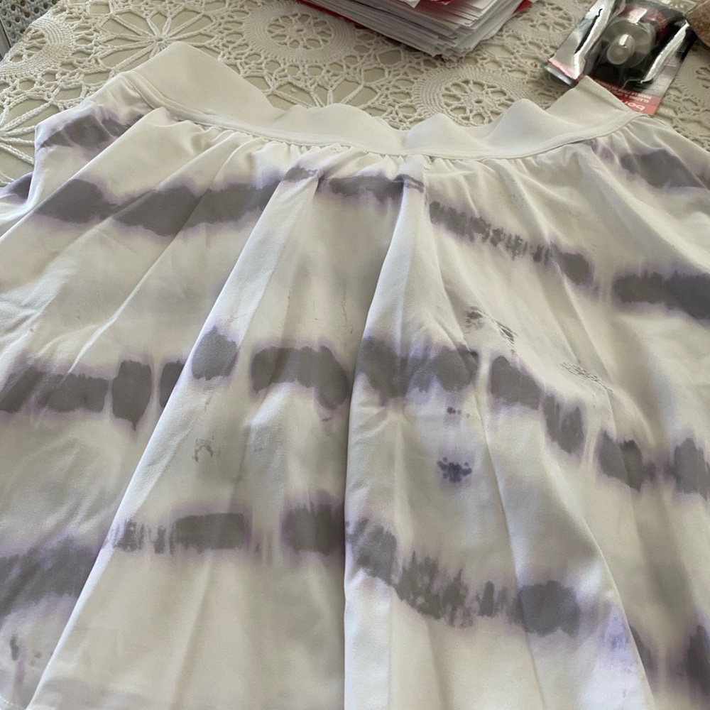 Purple and White Tie-Dye Skirt